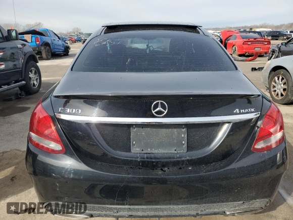 2016 Mercedes-Benz C 300 Luxury with VIN 55SWF4KB1GU123282, listed as a Copart auction lot 48030355 with 120,667 mi miles and Salvage title. Bid and sale history available at DreamBid. Image 6.
