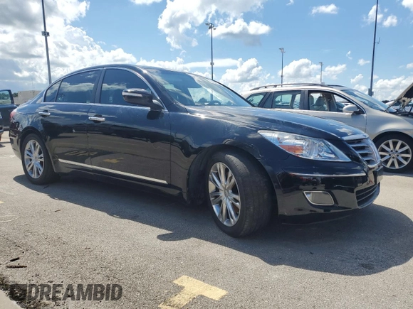 2009 Hyundai Genesis with VIN KMHGC46F89U032611, listed as a Copart auction lot 73835574 with 0 mi miles and Salvage Title. Bid and sale history available at carsss.com. Image 4.