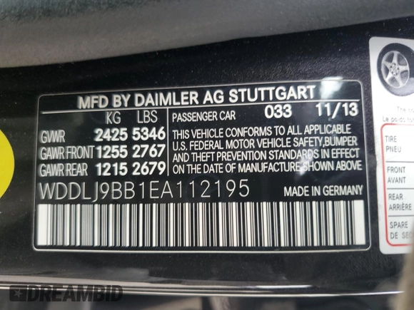 2014 Mercedes-Benz CLS-Class CLS 550 with VIN WDDLJ9BB1EA112195, listed as a Copart auction lot 63684574 with 87,251 mi miles and Salvage Title. Bid and sale history available at carsss.com. Image 12.