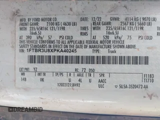 2023 Ford Transit Cargo with VIN 1FTBR3U8XPKA40245, listed as a IAAI auction lot 41878925 with 80,306 mi miles and . Bid and sale history available at DreamBid. Image 9.