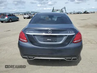 2016 Mercedes-Benz C 63 S AMG with VIN 55SWF8HBXGU104566, listed as a Copart auction lot 51460175 with 57,051 mi miles and Salvage title. Bid and sale history available at DreamBid. Image 6.