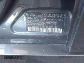 2006 BMW 3 Series 330i with VIN WBAVB33526KR73321, listed as a IAAI auction lot 42569889 with 104,466 mi miles and . Bid and sale history available at DreamBid. Image 9.