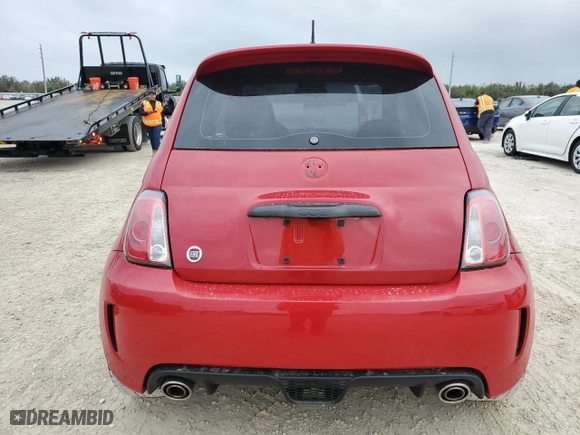 2015 FIAT 500 Abarth with VIN 3C3CFFFH4FT555707, listed as a Copart auction lot 79577614 with 0 mi miles and Salvage Title. Bid and sale history available at carsss.com. Image 6.