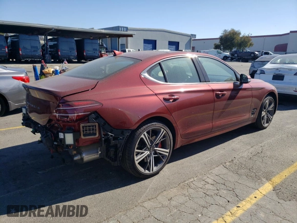 2024 Genesis G70 2.5T with VIN KMTG34SC0RU137404, listed as a Copart auction lot 74954264 with 2,500 mi miles and Salvage Title. Bid and sale history available at carsss.com. Image 3.