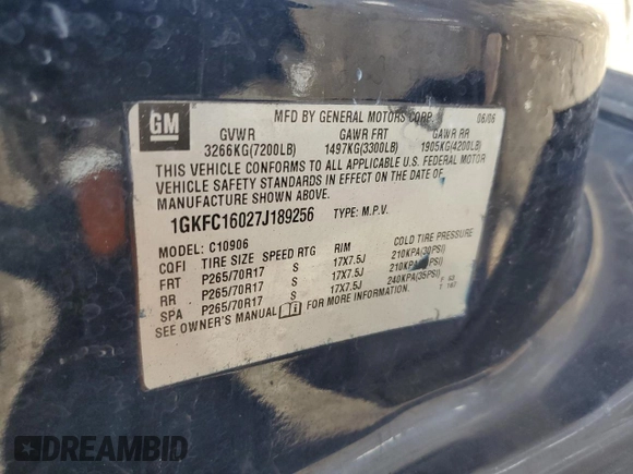 2007 GMC Yukon XL SLT with VIN 1GKFC16027J189256, listed as a Copart auction lot 45907015 with 0 mi miles and Salvage Title. Bid and sale history available at carsss.com. Image 14.