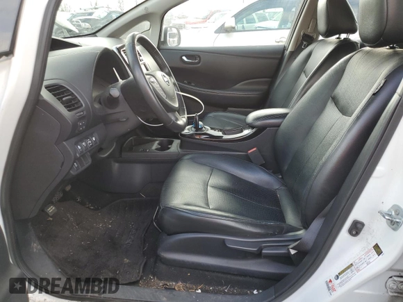 2015 Nissan LEAF SV with VIN 1N4AZ0CP9FC301558, listed as a Copart auction lot 45380735 with 67,474 mi miles and Salvage title. Bid and sale history available at DreamBid. Image 7.