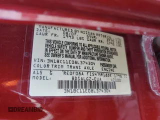 2008 Nissan Versa 1.8 S with VIN 3N1BC11E08L374304, listed as a Copart auction lot 50852395 with 166,168 mi miles and Salvage Title. Bid and sale history available at carsss.com. Image 12.