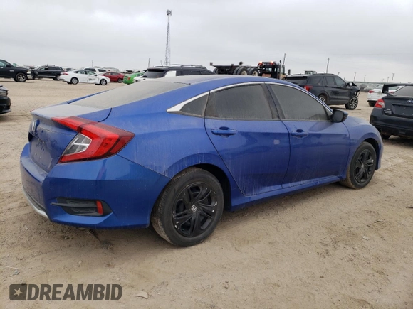2019 Honda Civic Sedan LX with VIN 19XFC2F60KE028934, listed as a Copart auction lot 80329164 with 86,506 mi miles and Salvage Title. Bid and sale history available at carsss.com. Image 3.