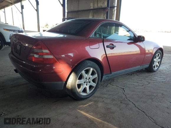 1999 Mercedes-Benz SLK-Class with VIN WDBKK47F9XF109079, listed as a Copart auction lot 72243234 with 90,083 mi miles and Clean Title. Bid and sale history available at carsss.com. Image 3.