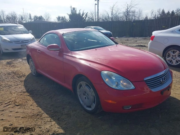 2002 Lexus SC 430 with VIN JTHFN48Y620008327, listed as a IAAI auction lot 41551118 with NaN miles. Bid and sale history available at carsss.com. Image 1.