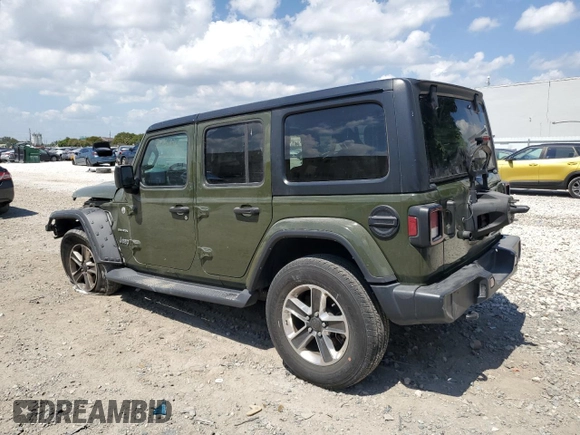 2022 Jeep Wrangler Unlimited Sahara with VIN 1C4HJXEN3NW242458, listed as a Copart auction lot 48148815 with 26,154 mi miles and Salvage Title. Bid and sale history available at DreamBid. Image 2.