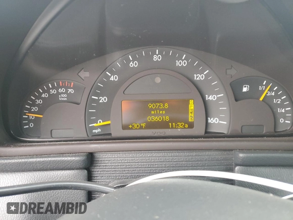 2003 Mercedes-Benz C 230/260/280/320 with VIN WDBRF64J73F321576, listed as a Copart auction lot 75531504 with 36,018 mi miles and Salvage Title. Bid and sale history available at DreamBid. Image 9.