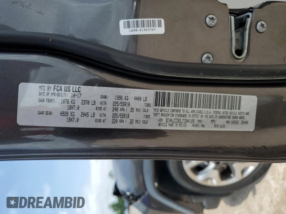 2018 Jeep Compass Limited with VIN 3C4NJCCB2JT204109, listed as a Copart auction lot 53953215 with 94,566 mi miles and Salvage Title. Bid and sale history available at carsss.com. Image 13.
