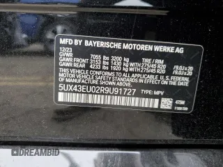 2024 BMW X5 xDrive50e with VIN 5UX43EU02R9U91727, listed as a Copart auction lot 64155574 with 7,050 mi miles and Salvage Title. Bid and sale history available at carsss.com. Image 14.