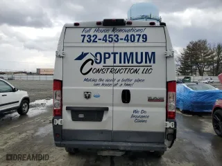 2017 Ram ProMaster Cargo Van with VIN 3C6TRVDG7HE539748, listed as a Copart auction lot 50065105 with 75,054 mi miles and Salvage Title. Bid and sale history available at carsss.com. Image 6.