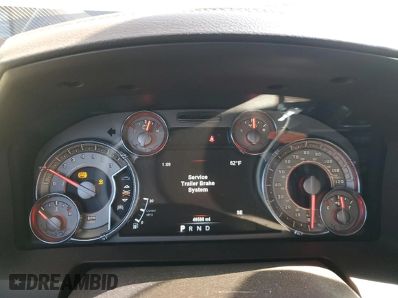 2018 Ram 1500 Longhorn with VIN 1C6RR7PT3JS104632, listed as a Copart auction lot 47736645 with 49,588 mi miles and Salvage title. Bid and sale history available at DreamBid. Image 9.