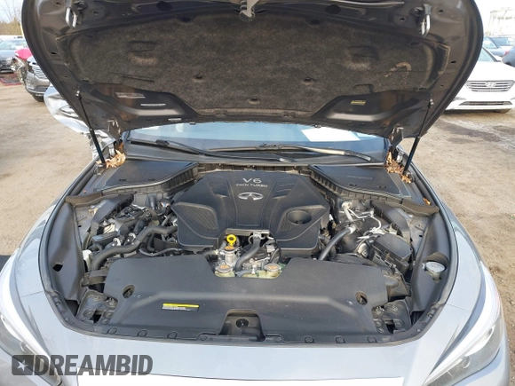 2019 Infiniti Q50 Red Sport 400 with VIN JN1FV7AP3KM760678, listed as a IAAI auction lot 41771176 with 31,562 mi miles and . Bid and sale history available at DreamBid. Image 10.