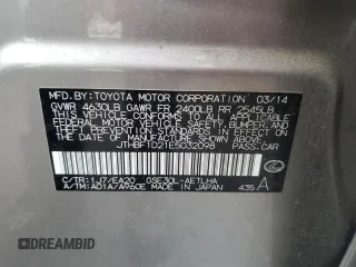 2014 Lexus IS 250 with VIN JTHBF1D21E5032098, listed as a Copart auction lot 50249285 with 81,821 mi miles and Salvage Title. Bid and sale history available at DreamBid. Image 13.