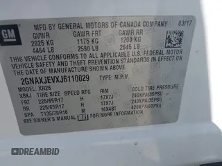 2018 Chevrolet Equinox LT with VIN 2GNAXJEVXJ6110029, listed as a IAAI auction lot 42075175 with 72,200 mi miles and . Bid and sale history available at DreamBid. Image 9.