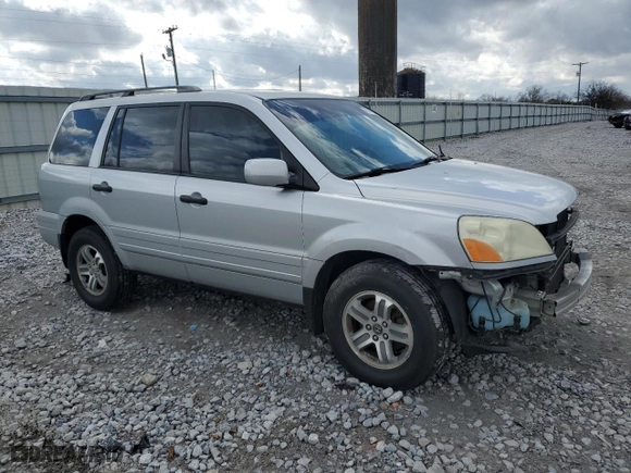 2004 Honda Pilot EX with VIN 2HKYF18574H586714, listed as a Copart auction lot 44374205 with 0 mi miles and Salvage Title. Bid and sale history available at carsss.com. Image 4.