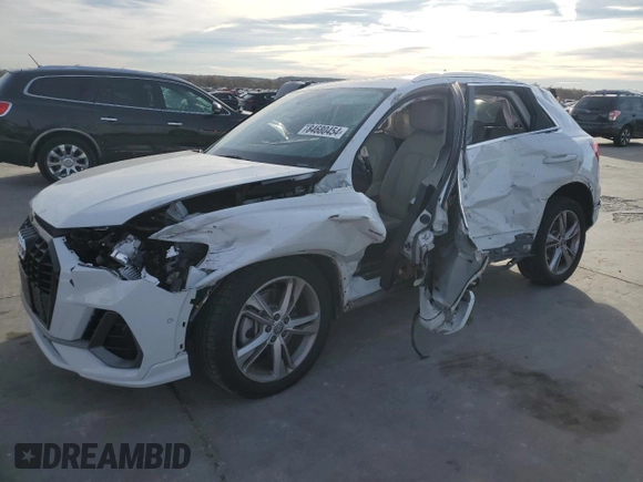 2019 Audi Q3 S line Prestige with VIN WA1FECF36K1074786, listed as a Copart auction lot 84680454 with 49,591 mi miles and Salvage Title. Bid and sale history available at carsss.com. Image 1.