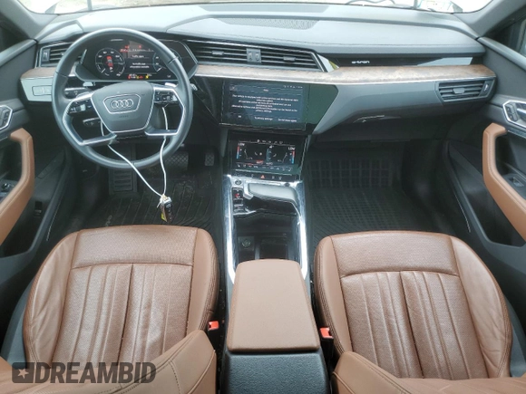 2022 Audi e-tron Premium Plus with VIN WA1LAAGE5NB009526, listed as a Copart auction lot 63073355 with 46,142 mi miles and Salvage title. Bid and sale history available at DreamBid. Image 8.