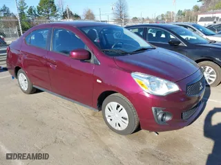 2020 Mitsubishi Mirage G4 ES with VIN ML32F3FJ3LHF00531, listed as a IAAI auction lot 41820798 with 62,625 mi miles. Bid and sale history available at carsss.com. Image 1.