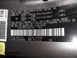 2018 Toyota Sienna LE Auto Access Seat with VIN 5TDKZ3DC4JS903738, listed as a IAAI auction lot 41688581 with 42,511 mi miles. Bid and sale history available at carsss.com. Image 9.