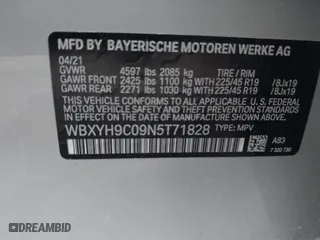 2022 BMW X2 sDrive28i with VIN WBXYH9C09N5T71828, listed as a IAAI auction lot 40536245 with 36,012 mi miles. Bid and sale history available at carsss.com. Image 9.