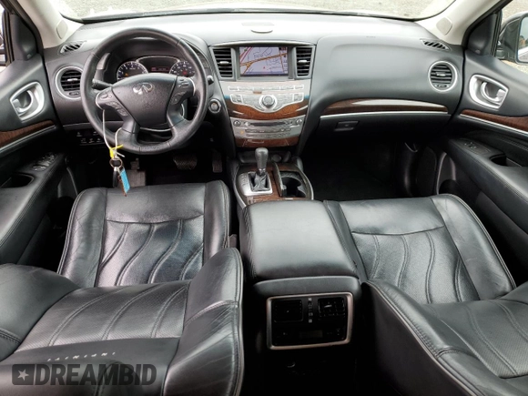 2013 Infiniti JX35 with VIN 5N1AL0MM7DC315533, listed as a Copart auction lot 56248185 with 136,981 mi miles and Salvage Title. Bid and sale history available at DreamBid. Image 8.