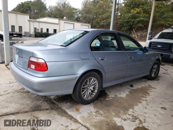 2002 BMW 5 Series 530iA with VIN WBADT63422CH88985, listed as a Copart auction lot 79053174 with 0 mi miles and Salvage Title. Bid and sale history available at carsss.com. Image 3.