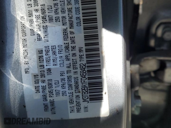 2015 Mazda CX-9 Sport with VIN JM3TB2BA1F0458462, listed as a Copart auction lot 47583695 with 157,392 mi miles and Clean Title. Bid and sale history available at carsss.com. Image 14.