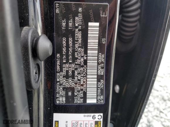 2020 Toyota 4Runner SR5 with VIN JTEBU5JR2L5756424, listed as a Copart auction lot 42263915 with 57,556 mi miles and Salvage Title. Bid and sale history available at carsss.com. Image 13.