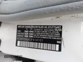 2003 Mercedes-Benz C 320 z VIN WDBRF84J43F414101, wystawiony jako IAAI lot #42385841 z przebiegiem Nie podano mil oraz . Historia ofert i sprzedaży dostępna na DreamBid. Obrazek 9.