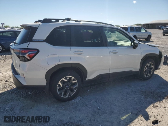 2025 Subaru Forester Premium with VIN JF2SLDBC1SH445867, listed as a Copart auction lot 57899945 with 9,966 mi miles and Salvage title. Bid and sale history available at DreamBid. Image 3.