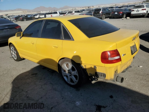 2001 Audi S4 with VIN WAURD68D61A092472, listed as a Copart auction lot 44989545 with 165,067 mi miles and Salvage Title. Bid and sale history available at carsss.com. Image 2.