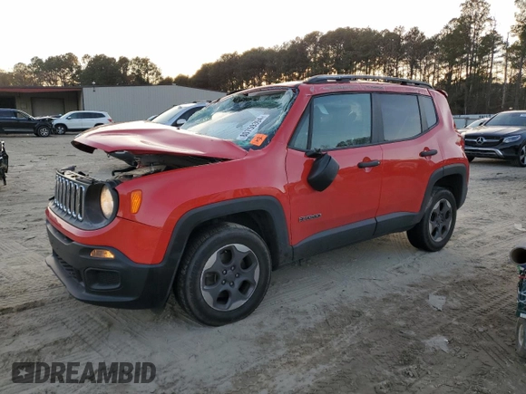 2017 Jeep Renegade Sport with VIN ZACCJBAB5HPF02529, listed as a Copart auction lot 80759394 with 130,906 mi miles and Salvage Title. Bid and sale history available at carsss.com. Image 1.