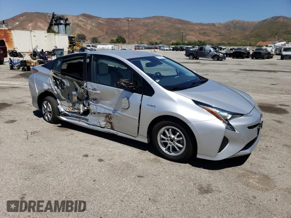 2017 Toyota Prius Two with VIN JTDKARFU4H3542555, listed as a Copart auction lot 61615895 with 52,600 mi miles and Salvage title. Bid and sale history available at DreamBid. Image 4.