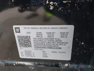 2021 Chevrolet Equinox LS z VIN 2GNAXHEV4M6115286, wystawiony jako IAAI lot #42106163 z przebiegiem Nie podano mil oraz . Historia ofert i sprzedaży dostępna na DreamBid. Obrazek 9.