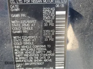 2015 Nissan Rogue SV with VIN KNMAT2MV2FP578307, listed as a Copart auction lot 51224225 with 93,316 mi miles and Salvage Title. Bid and sale history available at carsss.com. Image 15.