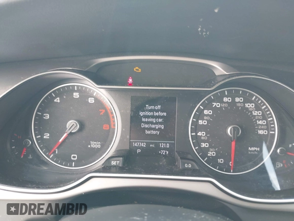 2013 Audi A4 Premium Plus with VIN WAUFFAFL1DN041923, listed as a IAAI auction lot 41993924 with 147,742 mi miles. Bid and sale history available at carsss.com. Image 7.