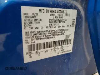 2022 Ford Maverick XL with VIN 3FTTW8F91NRB01619, listed as a Copart auction lot 45320005 with 44,872 mi miles and Salvage Title. Bid and sale history available at DreamBid. Image 13.