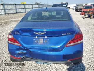 2020 Genesis G70 3.3T with VIN KMTG34LE9LU053508, listed as a Copart auction lot 75052004 with 135,388 mi miles and Salvage Title. Bid and sale history available at DreamBid. Image 6.