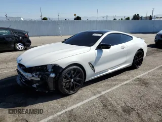 2020 BMW 8 Series M850i xDrive with VIN WBABC4C00LCE77534, listed as a Copart auction lot 54722515 with 0 mi miles and Salvage Title. Bid and sale history available at carsss.com. Image 1.