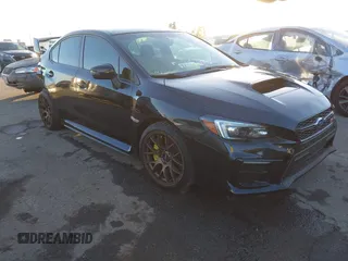 2020 Subaru WRX STI with VIN JF1VA2S65L9830771, listed as a IAAI auction lot 41360199 with 39,566 mi miles. Bid and sale history available at carsss.com. Image 1.