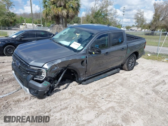 2024 Ford Ranger XLT with VIN 1FTER4HH8RLE43554, listed as a IAAI auction lot 41638799 with 1,623 mi miles. Bid and sale history available at carsss.com. Image 2.