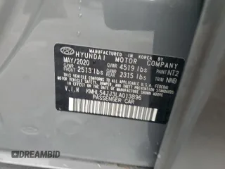 2020 Hyundai Sonata Hybrid Limited with VIN KMHL54JJ3LA013896, listed as a Copart auction lot 85174344 with 71,759 mi miles and Salvage Title. Bid and sale history available at carsss.com. Image 14.