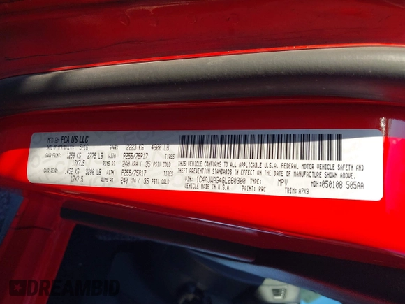 2016 Jeep Wrangler Sport with VIN 1C4AJWAG4GL260300, listed as a IAAI auction lot 41863952 with 40,337 mi miles and . Bid and sale history available at carsss.com. Image 9.