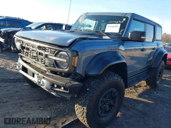 2023 Ford Bronco Raptor with VIN 1FMEE5JR6PLB23226, listed as a IAAI auction lot 41540365 with 14,619 mi miles. Bid and sale history available at carsss.com. Image 2.