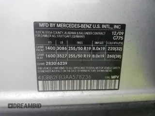 2010 Mercedes-Benz M 350 with VIN 4JGBB2FB3AA578236, listed as a Copart auction lot 48998425 with 192,356 mi miles and Clean Title. Bid and sale history available at DreamBid. Image 12.